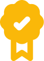 Here's an alt tag for the image: `Gold medal with checkmark: Approved`