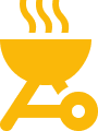 Here's an alt tag for the image: `Hot food on a barbecue grill`